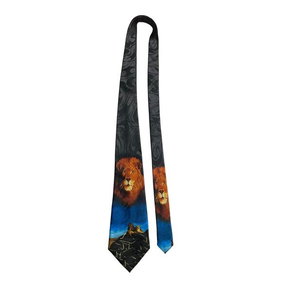 Steve Harris Lion Vintage Novelty Necktie Polyester - Picture 2 of 6